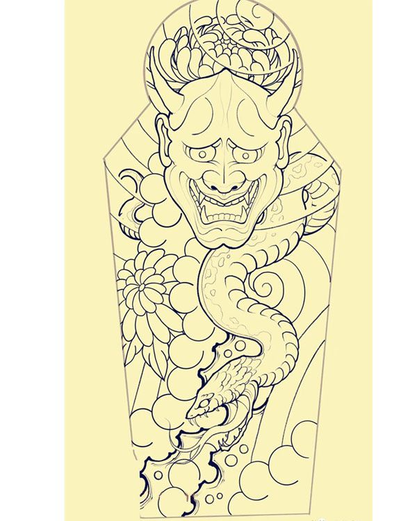 线条纹身手稿